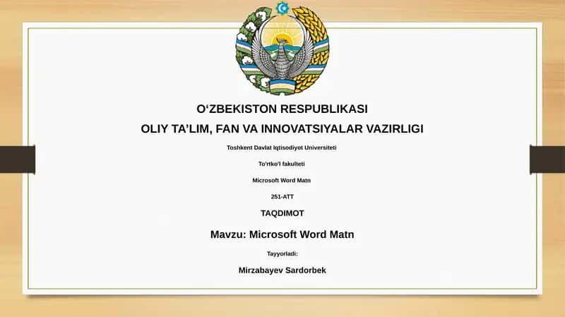 Microsoft Word Matn
