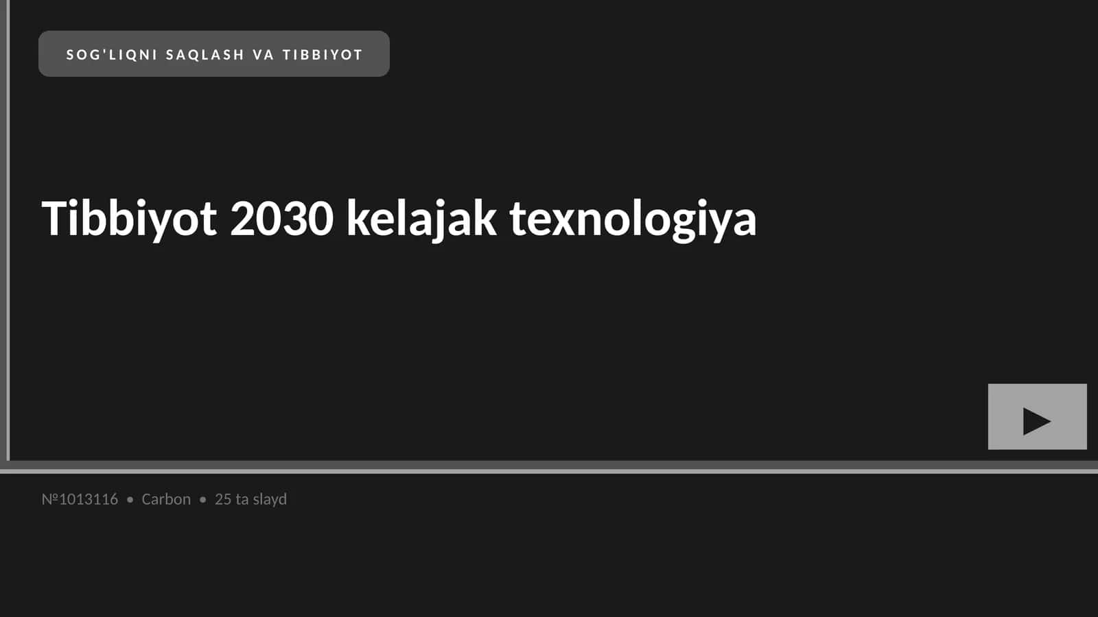 Tibbiyot 2030 kelajak texnologiya