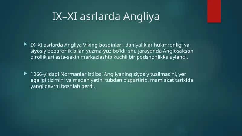IX–XI asrlarda Angliya