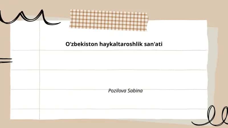Oʻzbekiston haykaltaroshlik san'ati