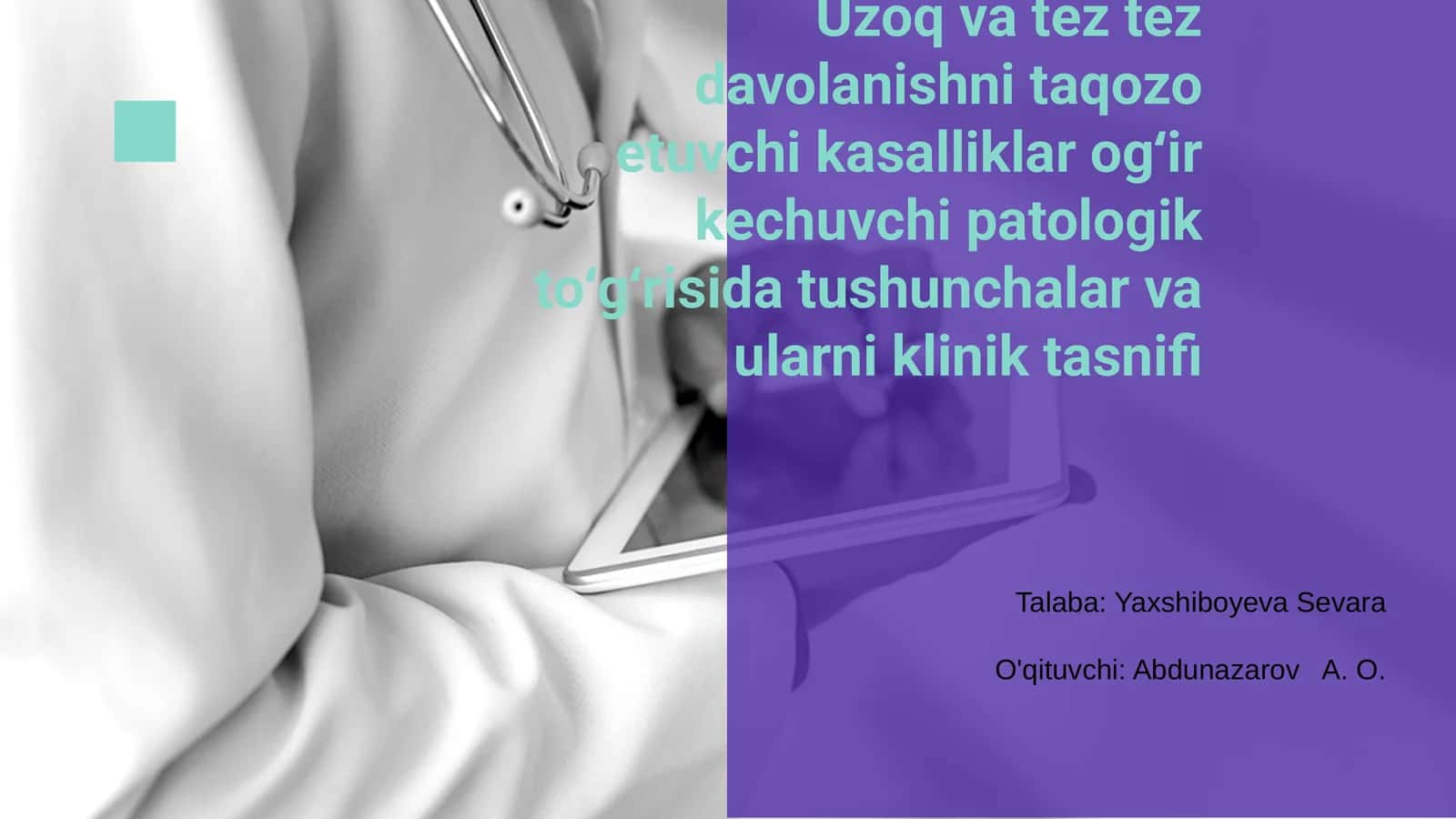 Uzoq va Tez-Tez Davolanishni Talab Qiladigan Kasalliklar