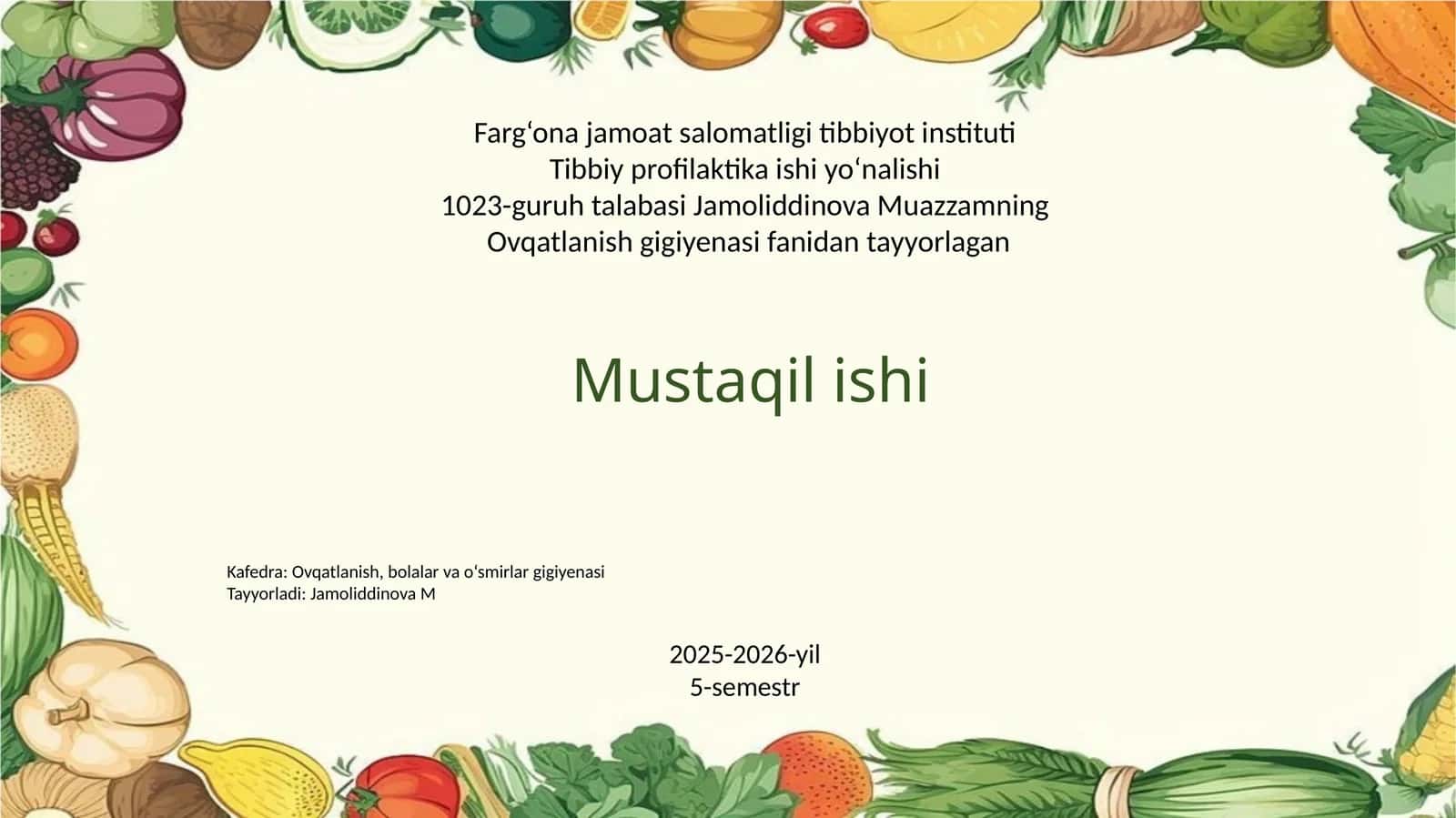 Parxez ovqatlanishni oʻrganish va unga baho berish