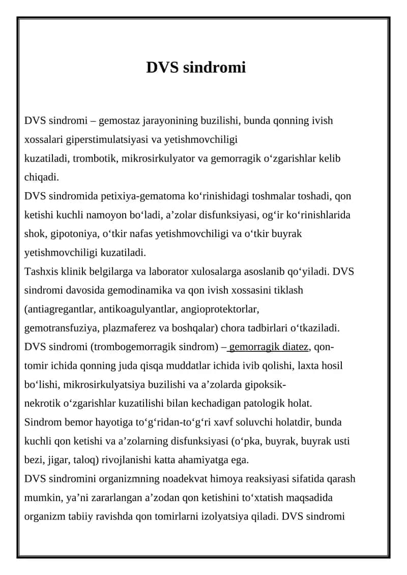 DVS sindromi