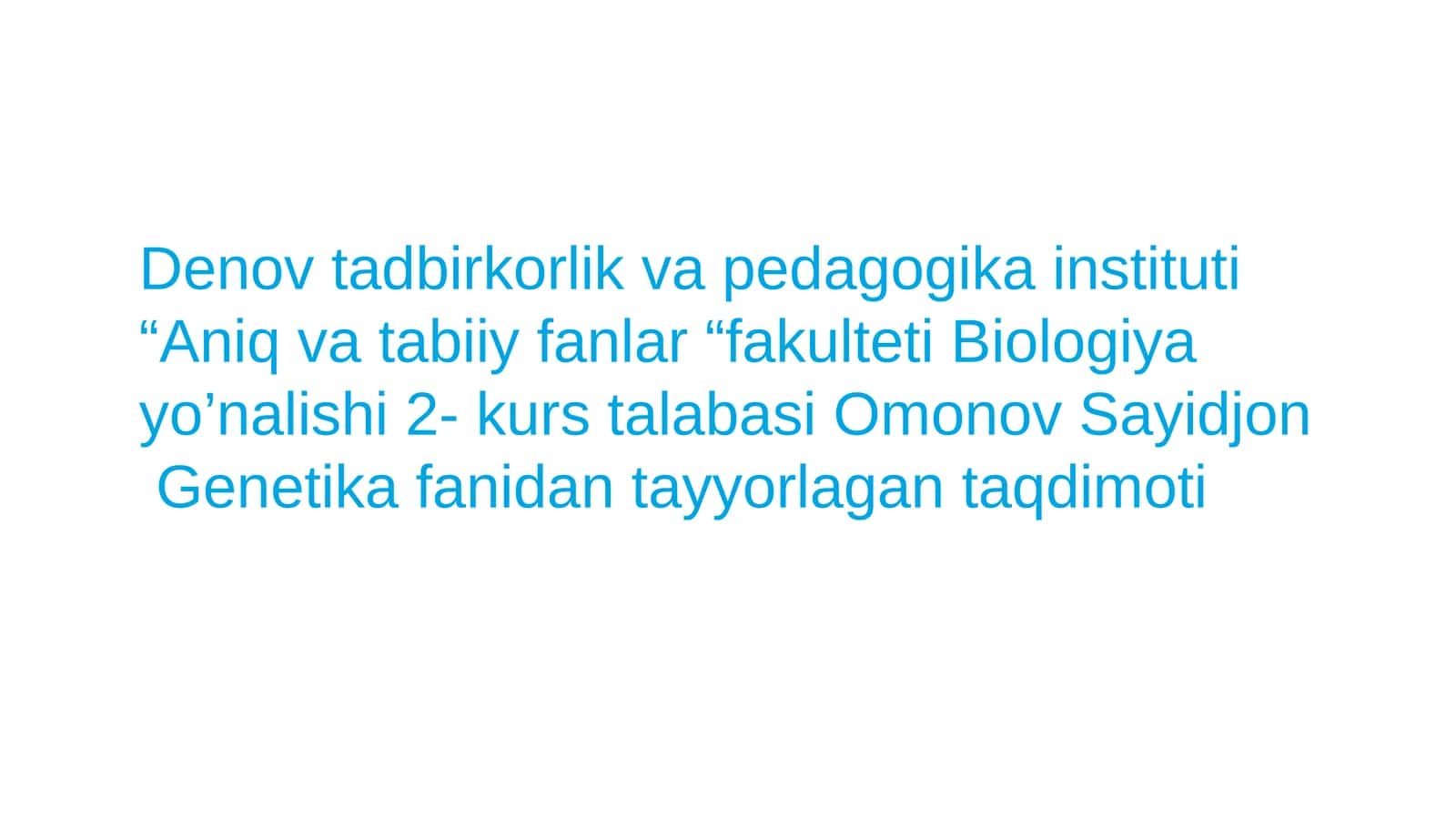Genetika yangi yo'nalishlari