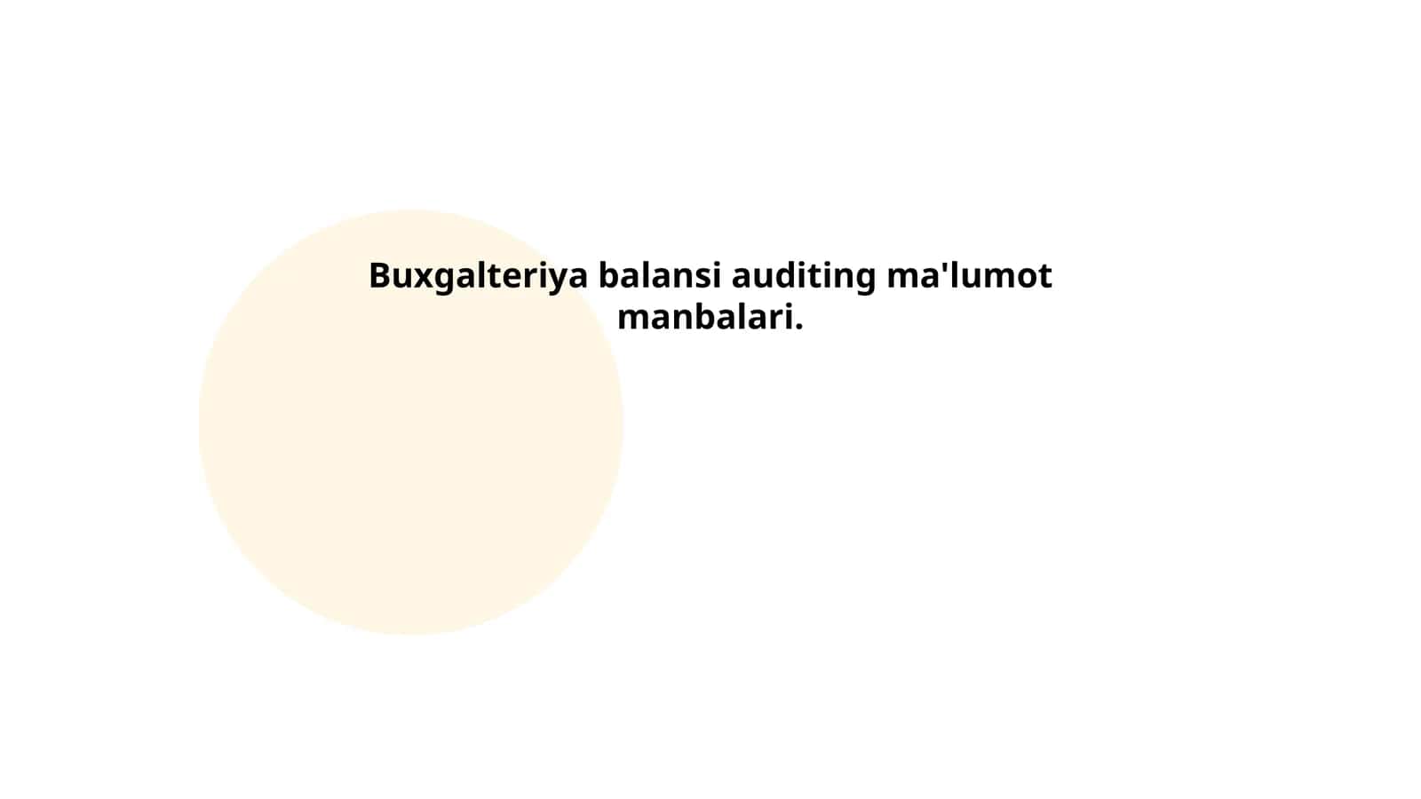 Buxgalteriya balansi auditi tushunchalari