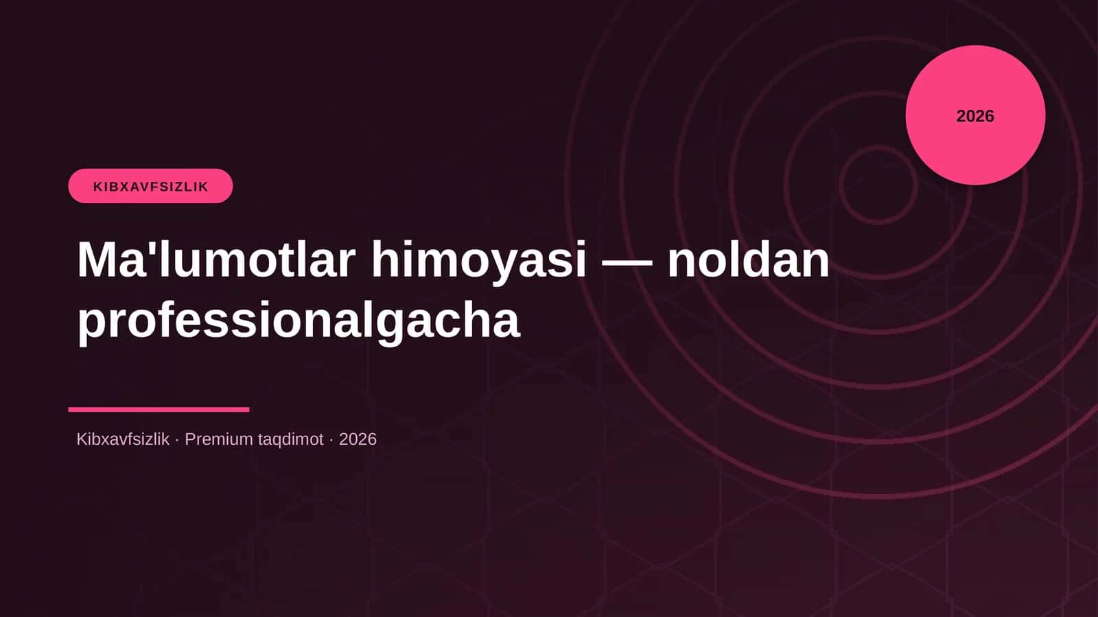 Ma'lumotlar himoyasi — noldan professionalgacha