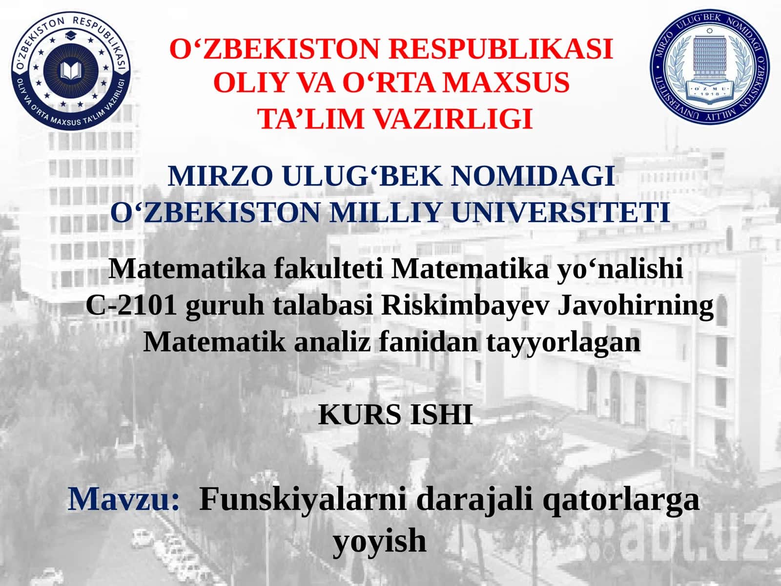 Funskiyalarnidarajaliqatorlargayoyish