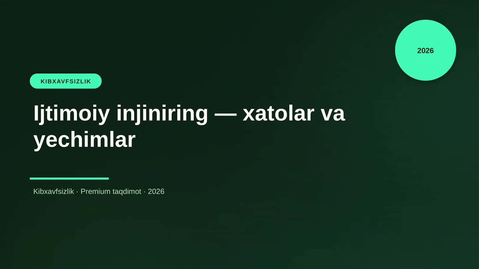 Ijtimoiy injiniring — xatolar va yechimlar