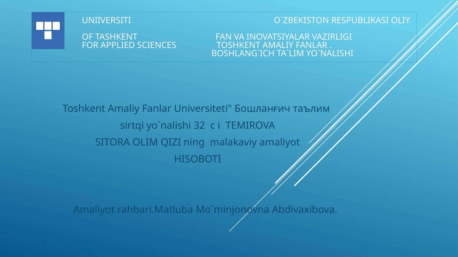 Amaliyot hisoboti