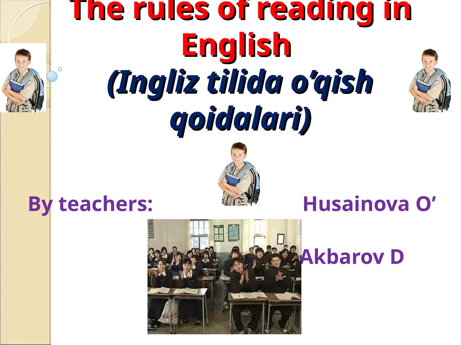 Ingliz tilida o’qish qoidalari