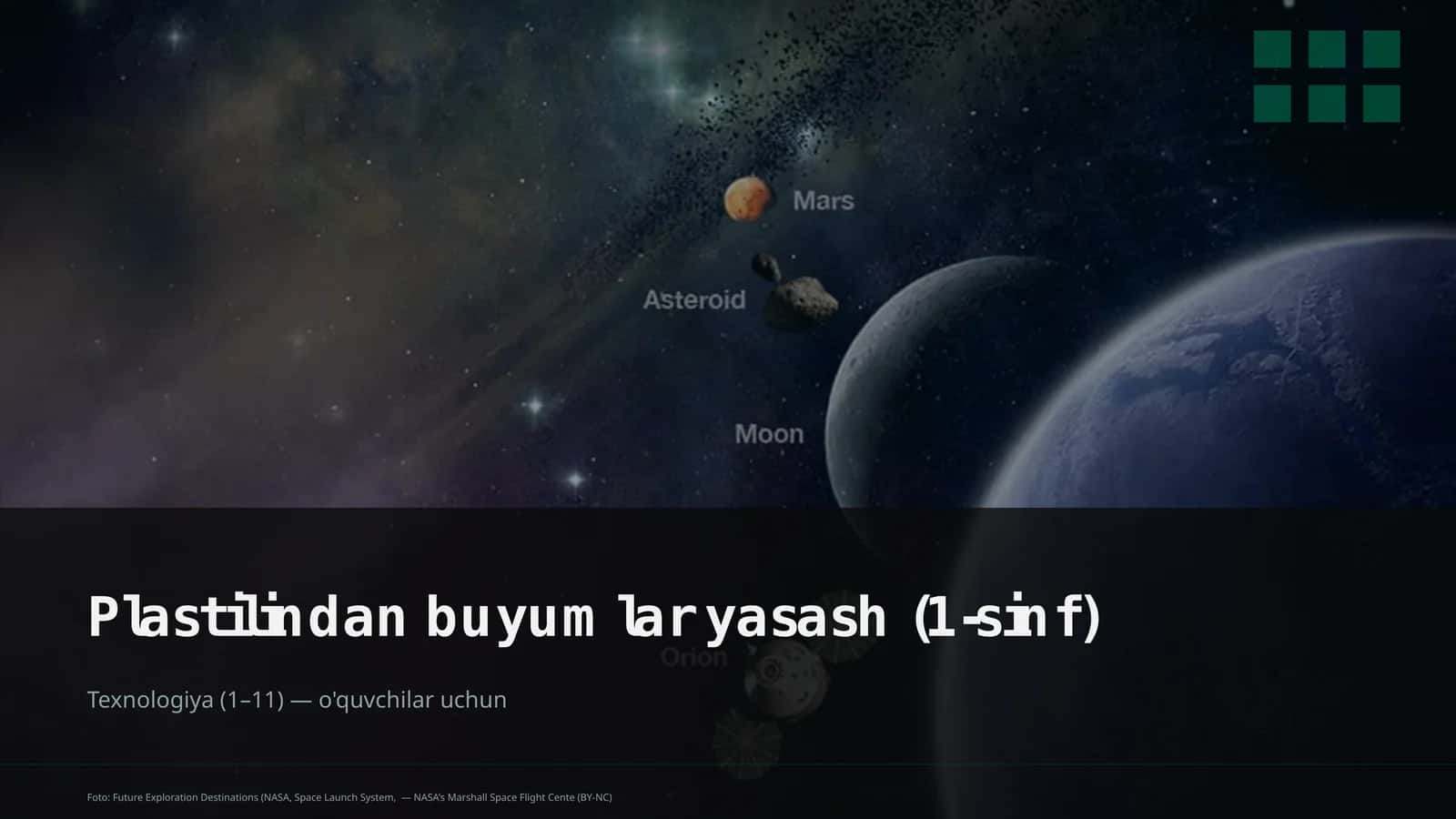 Plastilindan buyumlar yasash (1-sinf)