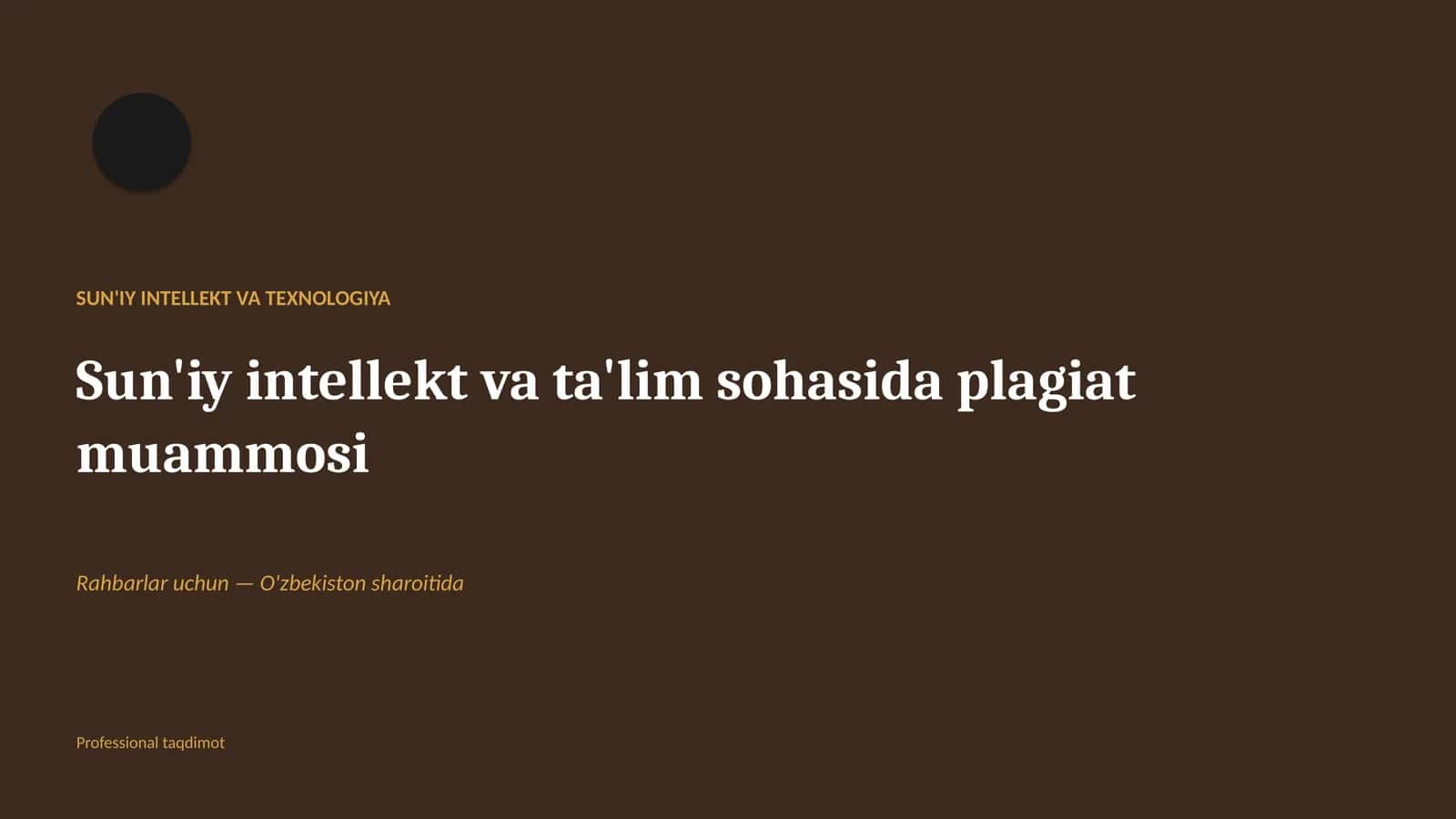 SUN'IY INTELLEKT VA TEXNOLOGIYA