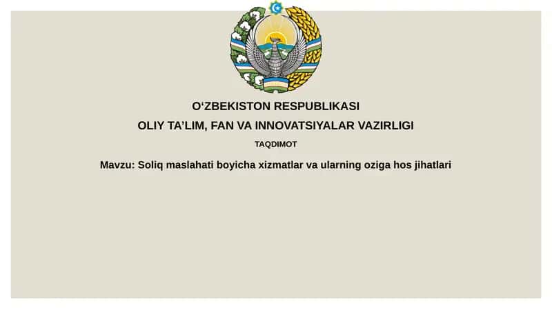 Soliq maslahati xizmatlari
