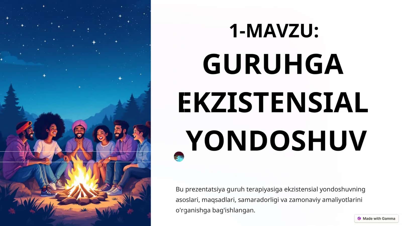 GURUHGA EKZISTENSIAL YONDOSHUV