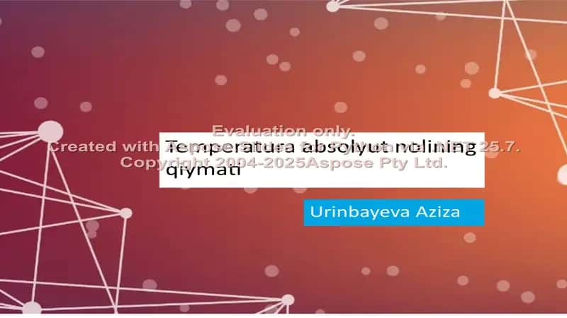Temperatura absolyut nolining qiymati
