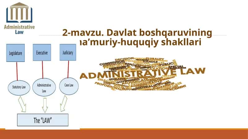 Davlat boshqaruvining ma’muriy-huquqiy shakllari