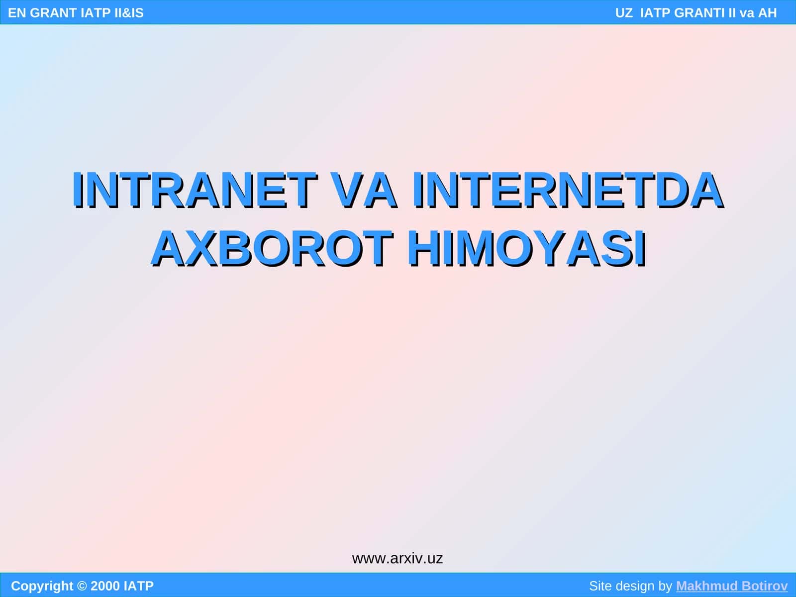 Axborot xavfsizligi muammosi