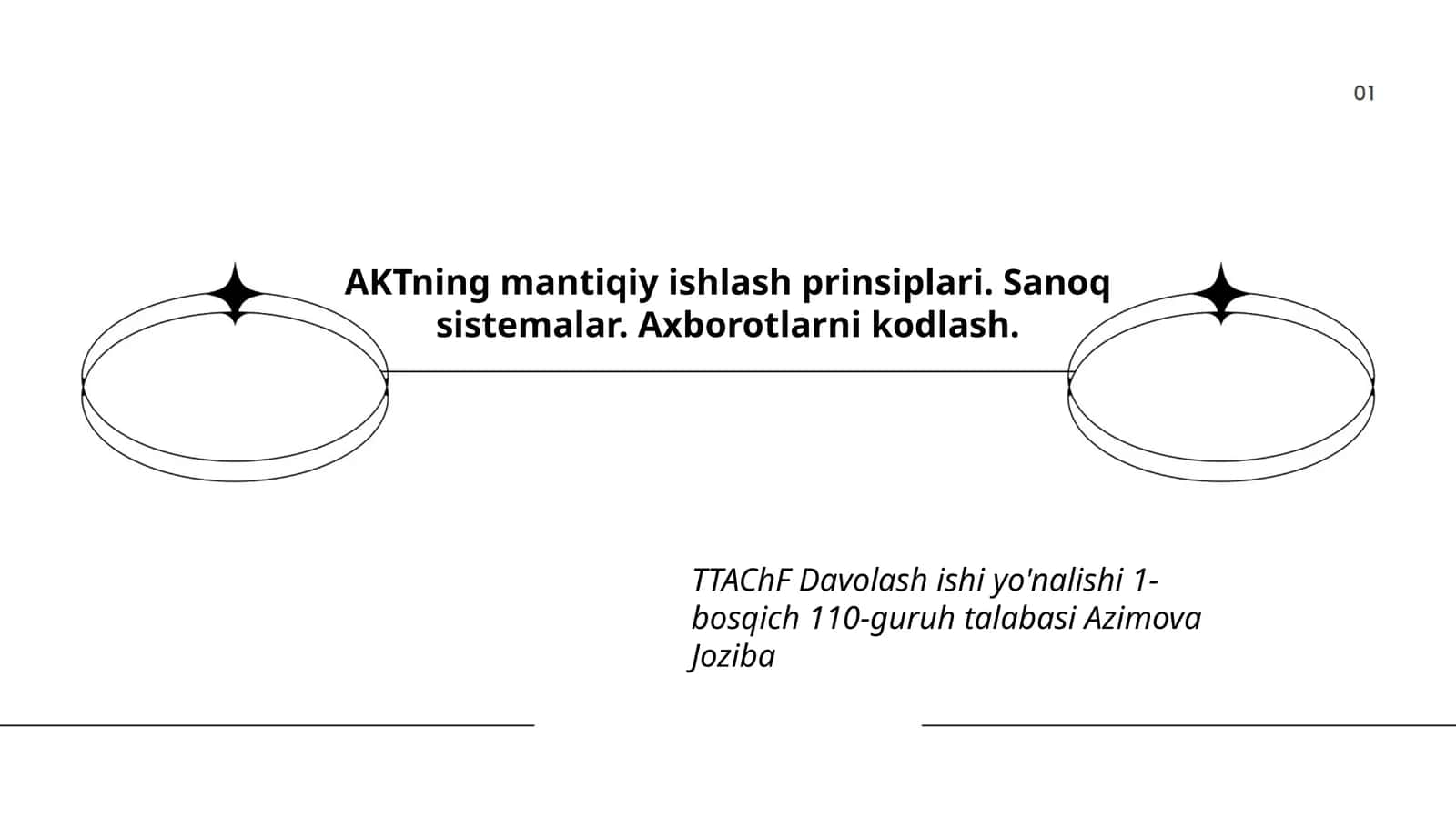 TTAChF Davolash ishi yo'nalishi 1-bosqich 110-guruh talabasi Azimova Joziba