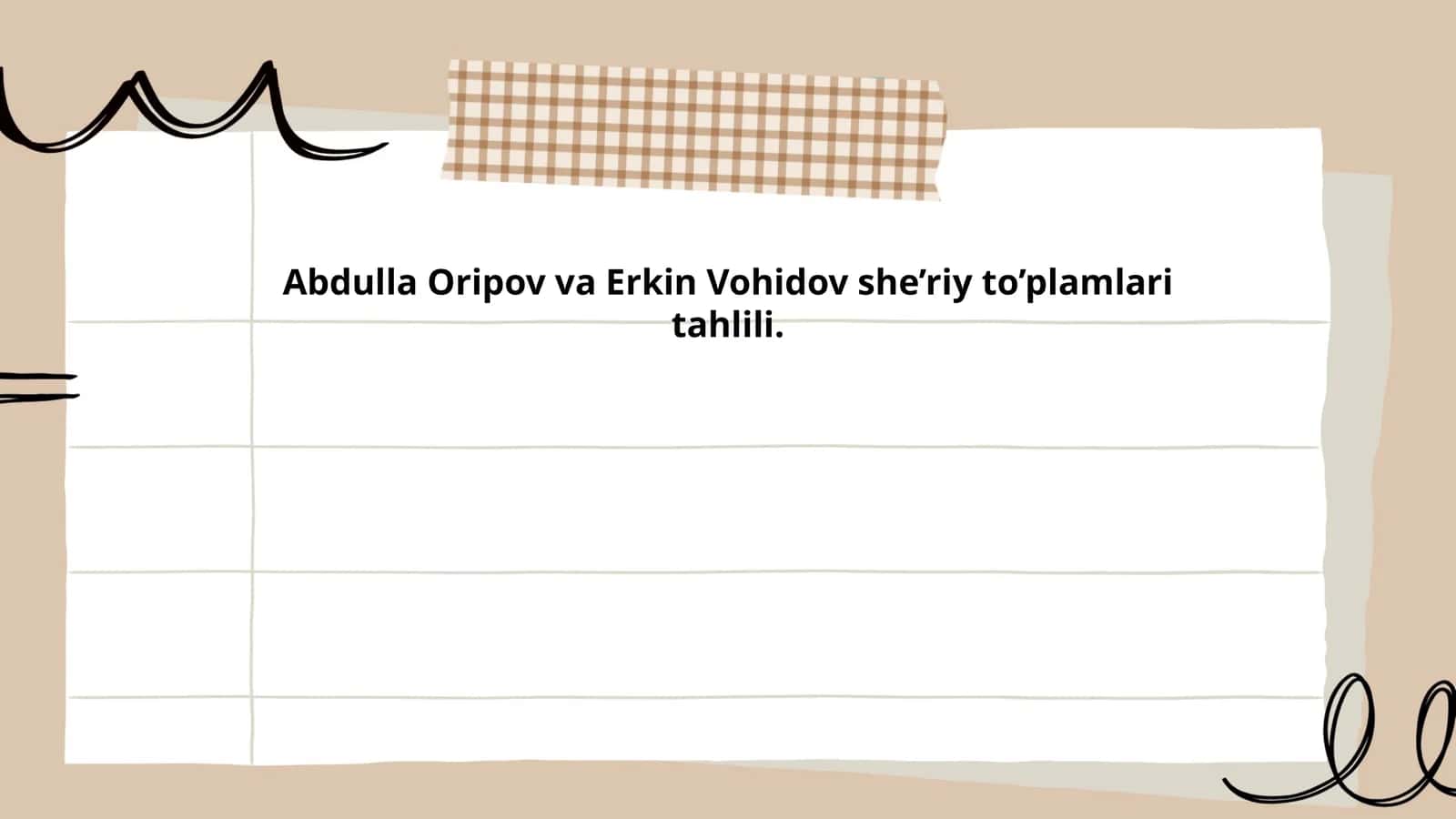 Abdulla Oripov va Erkin Vohidov she’riy to’plamlari tahlili