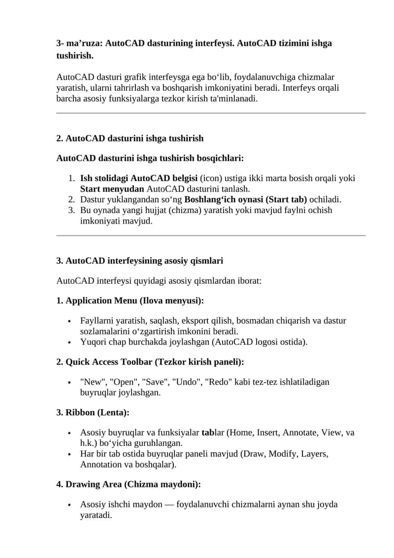 AutoCAD dasturi
