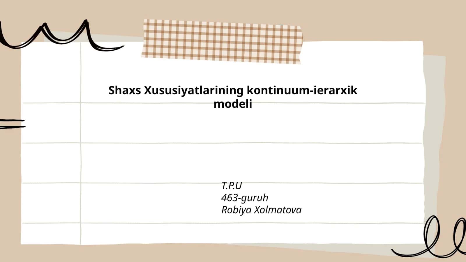 Shaxs Xususiyatlarining kontinuum-ierarxik modeli
