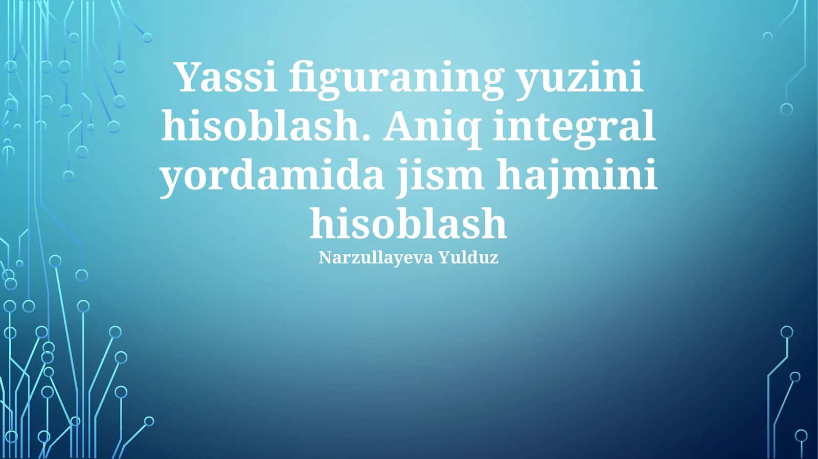 Yassi Figura Yuzasini Hisoblash