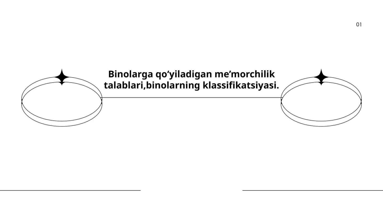 Binolarga qo‘yiladigan me’morchilik talablari,binolarning klassifikatsiyasi