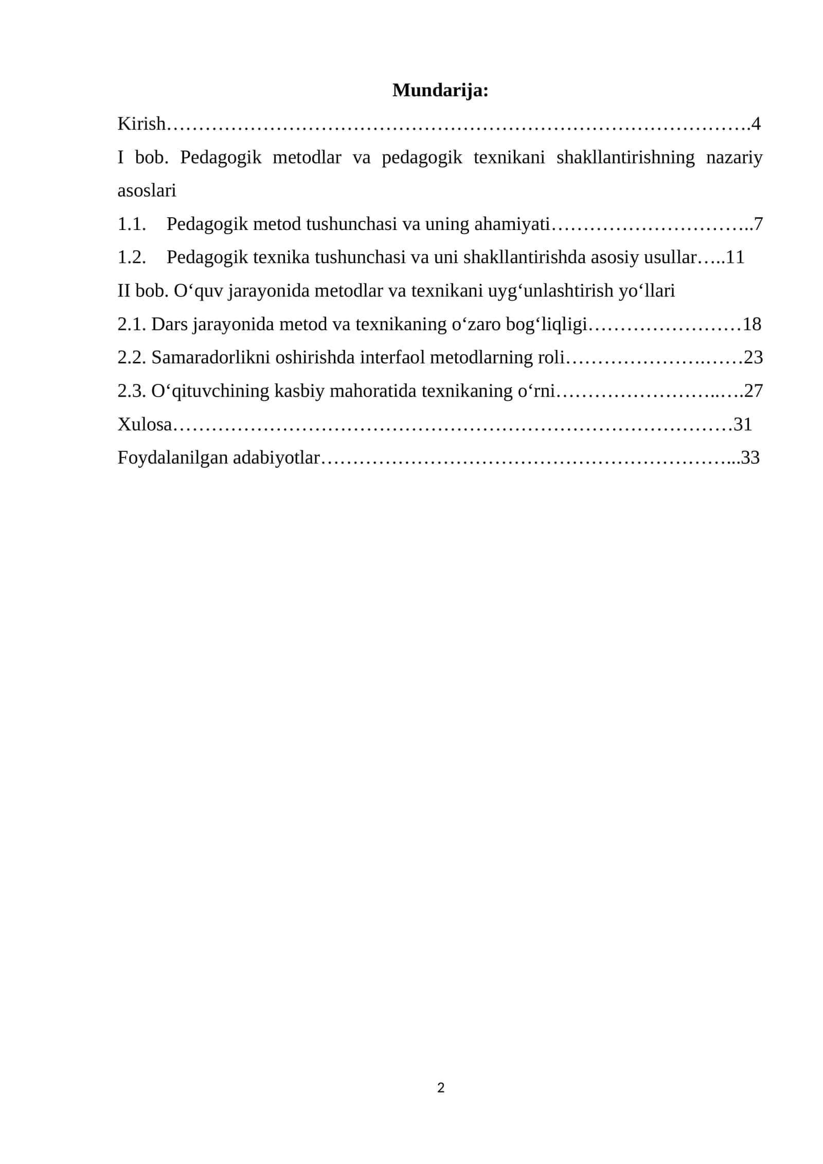 Pedagogik metodlar va pedagogik texnikani shakllantirishning nazariy asoslari