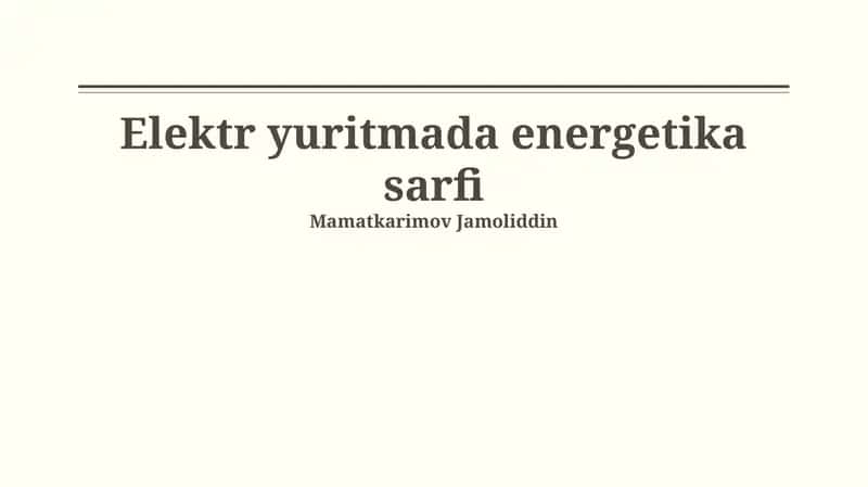 Elektr yuritma energiyasi
