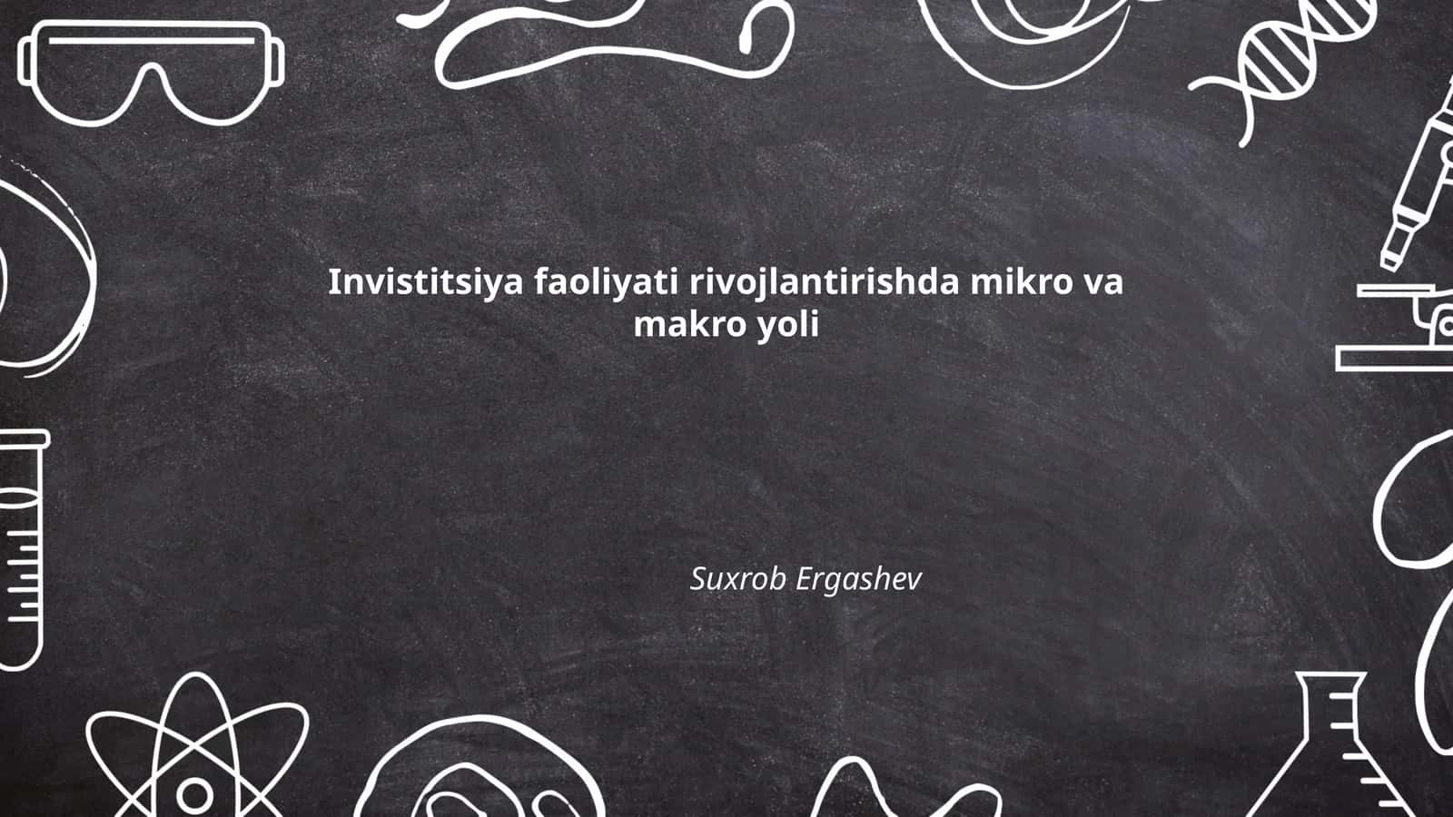 Investitsiya faoliyatining o'ziga xos xususiyatlari