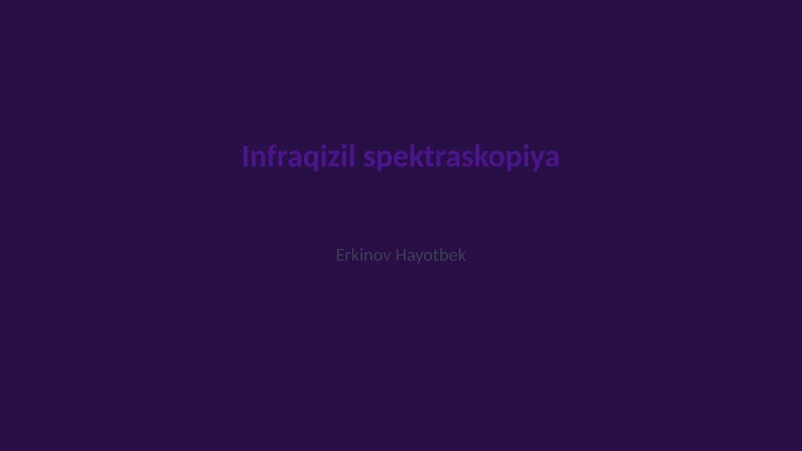 Infraqizil spektraskopiya