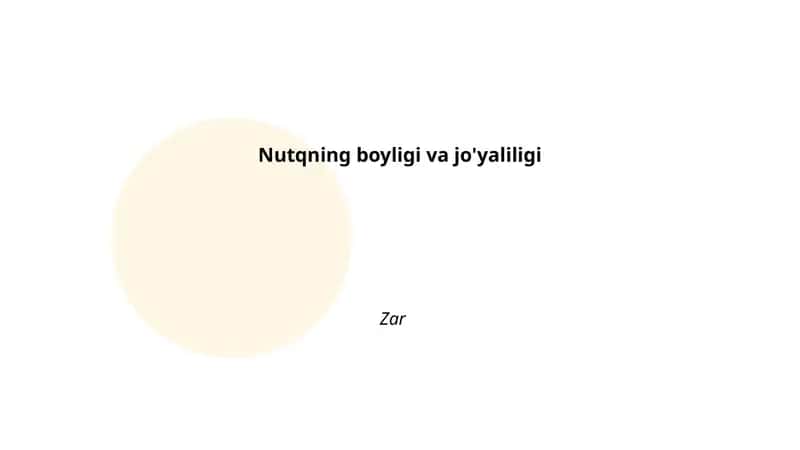 Nutqning boyligi va jo'yaliligi