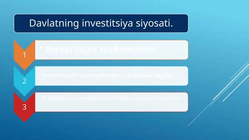 Davlatning investitsiya siyosati