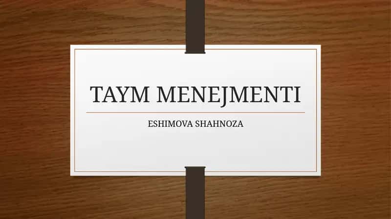TAYM MENEJMENTI