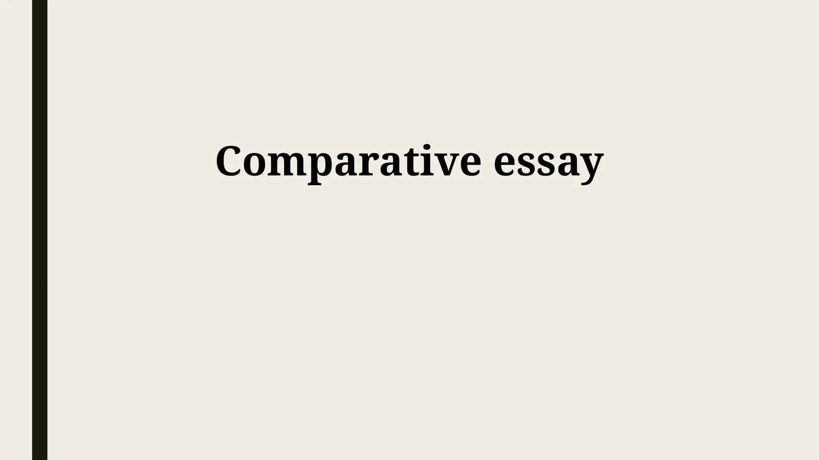 Comparative essay