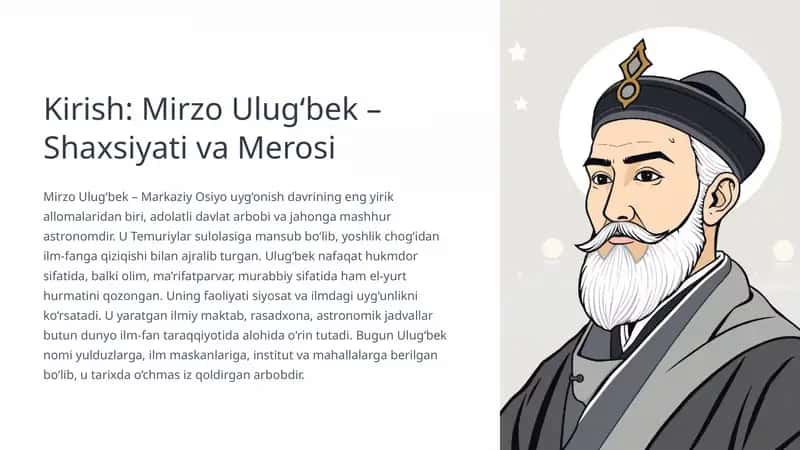 Mirzo Ulug‘bek – Shaxsiyati va Merosi
