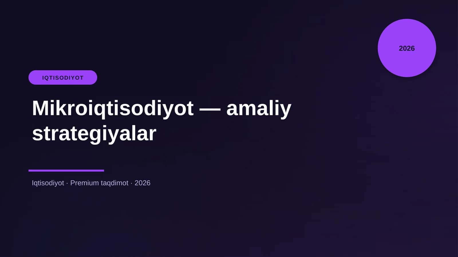 Mikroiqtisodiyot — amaliy strategiyalar