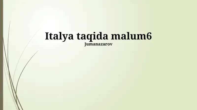 Italya taqida malum