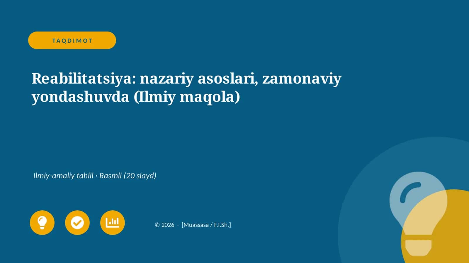 Reabilitatsiya: nazariy asoslari, zamonaviy yondashuvda (Ilmiy maqola)