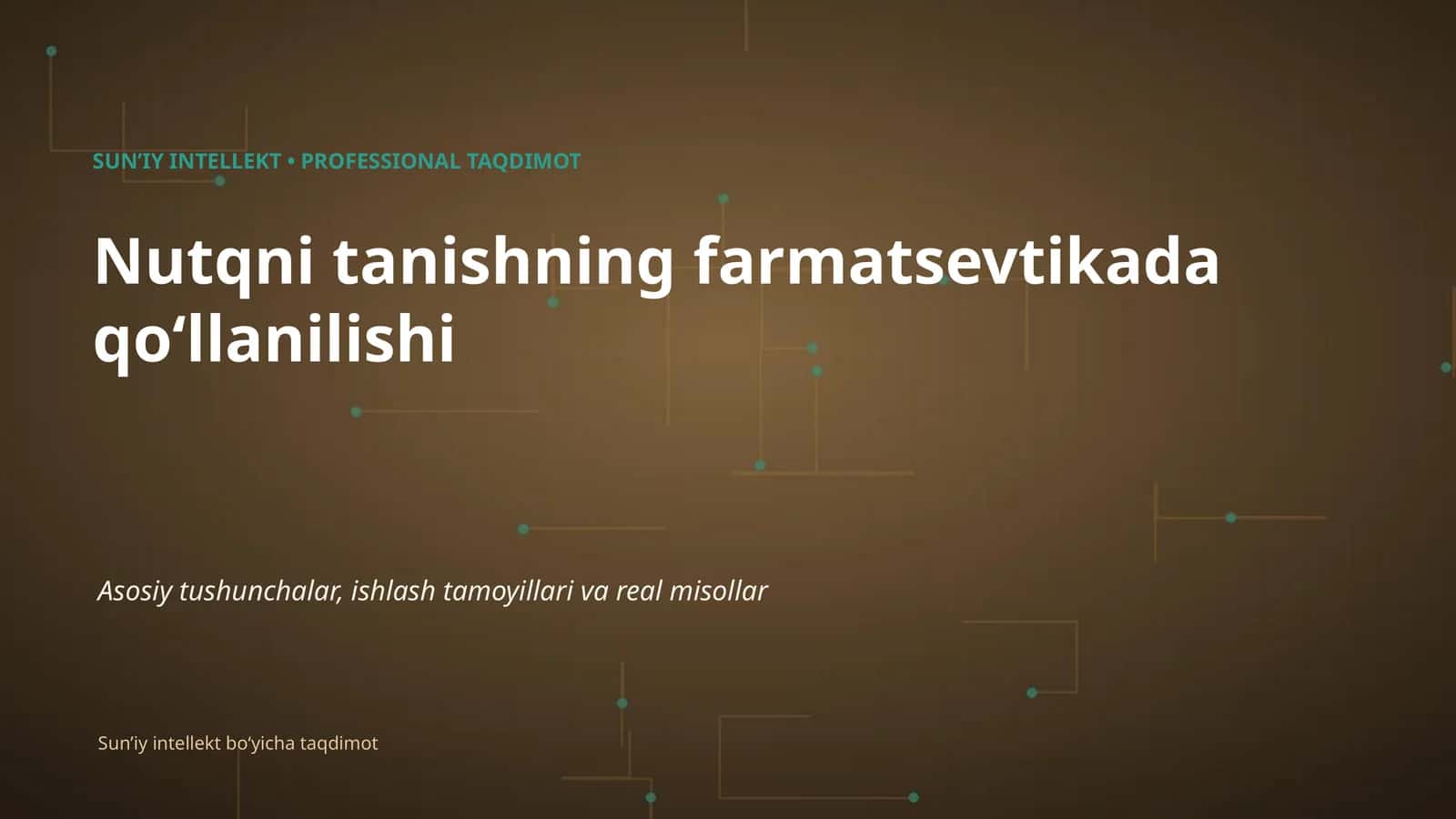 Nutqni tanishning farmatsevtikada qoʻllanilishi