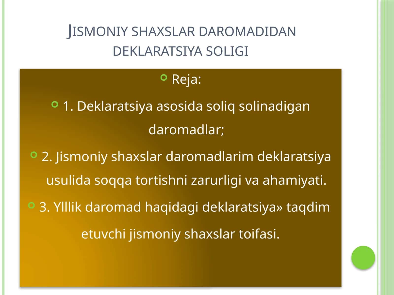 Jismoniy shaxslar daromadidan deklaratsiya soligi