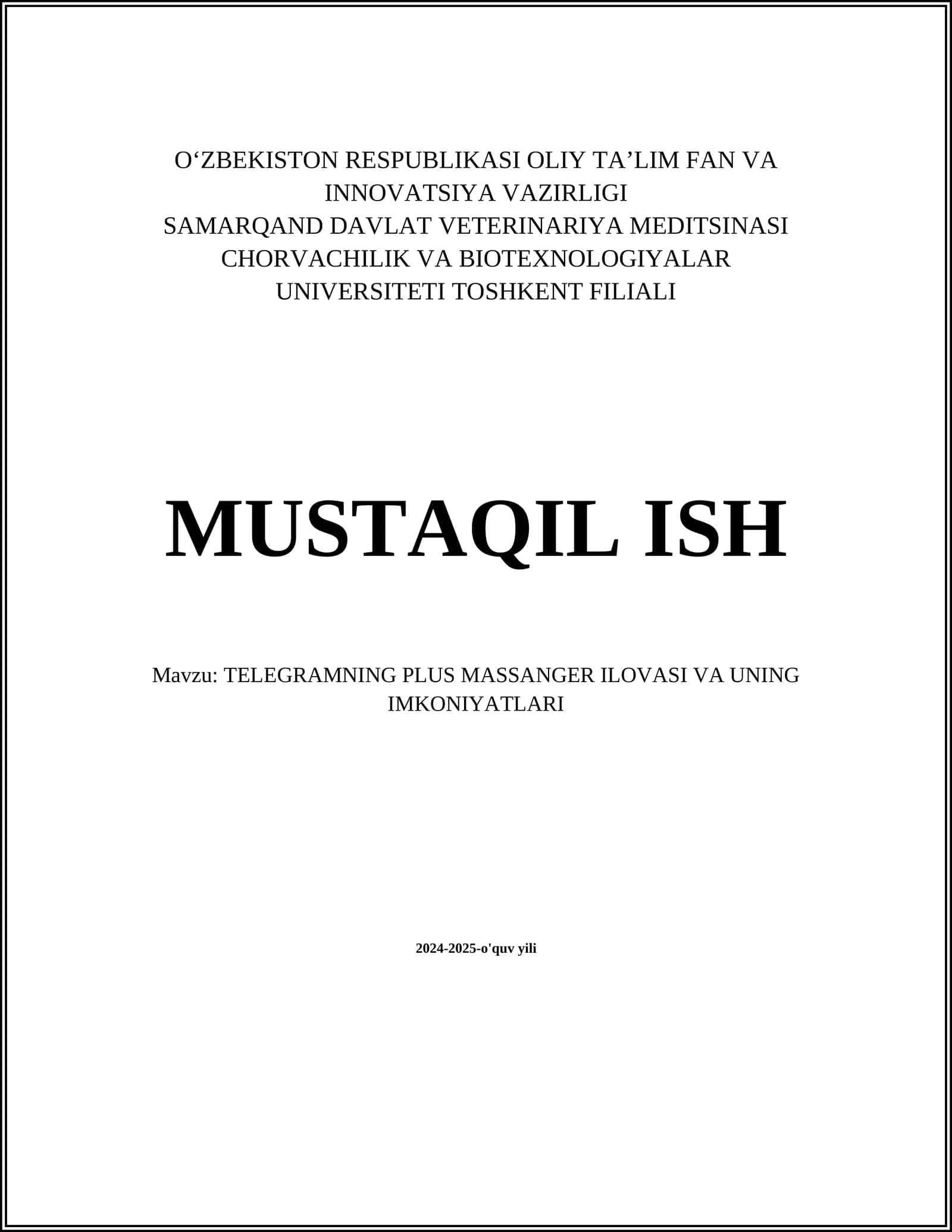 TELEGRAMNING PLUS MASSANGER ILOVASI VA UNING IMKONIYATLARI