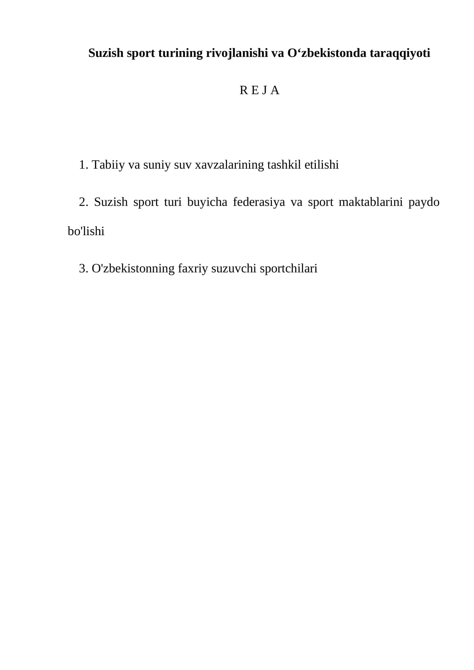Suzish sport turining rivojlanishi va Oʻzbekistonda taraqqiyoti