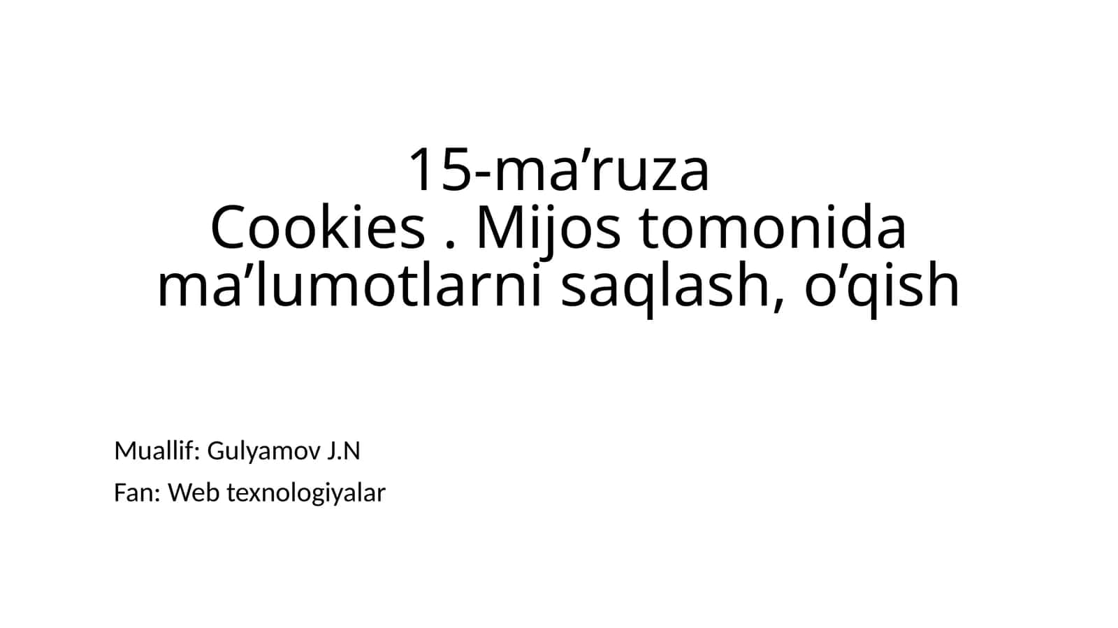15-ma’ruza Cookies