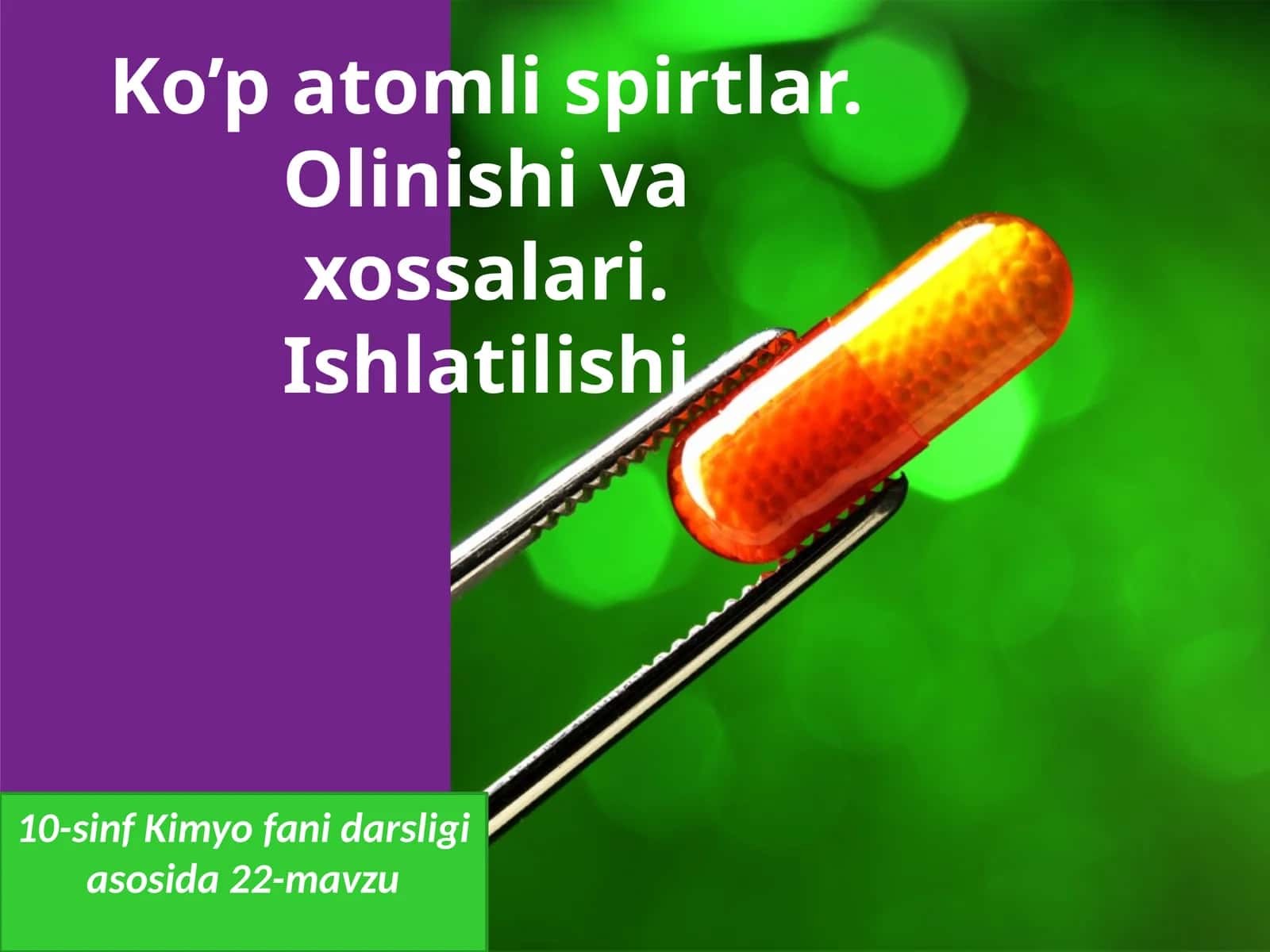 10-sinf Kimyo fanidan darslik asosida 22-mavzu