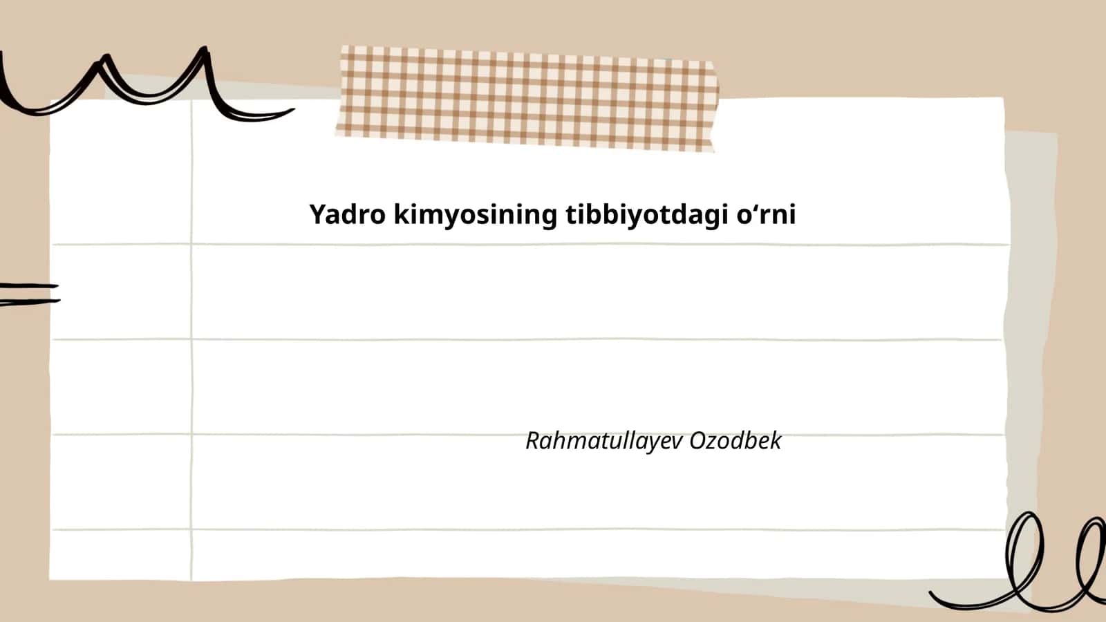 Yadro kimyosining tibbiyotdagi oʻrni