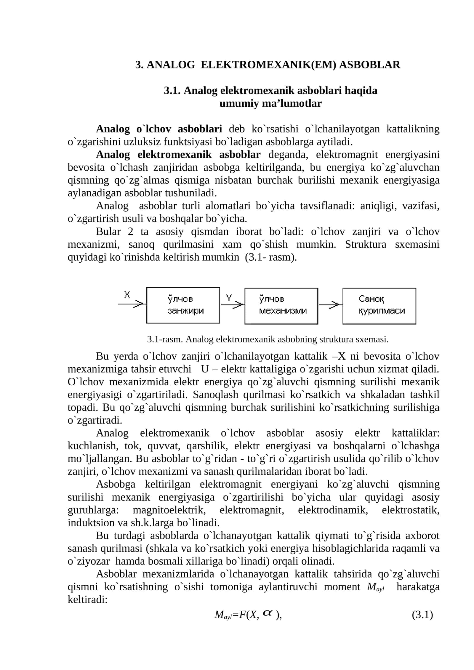 ANALOG ELEKTROMEXANIK(EM) ASBOBLAR
