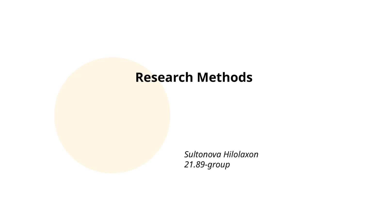 Research Methods
