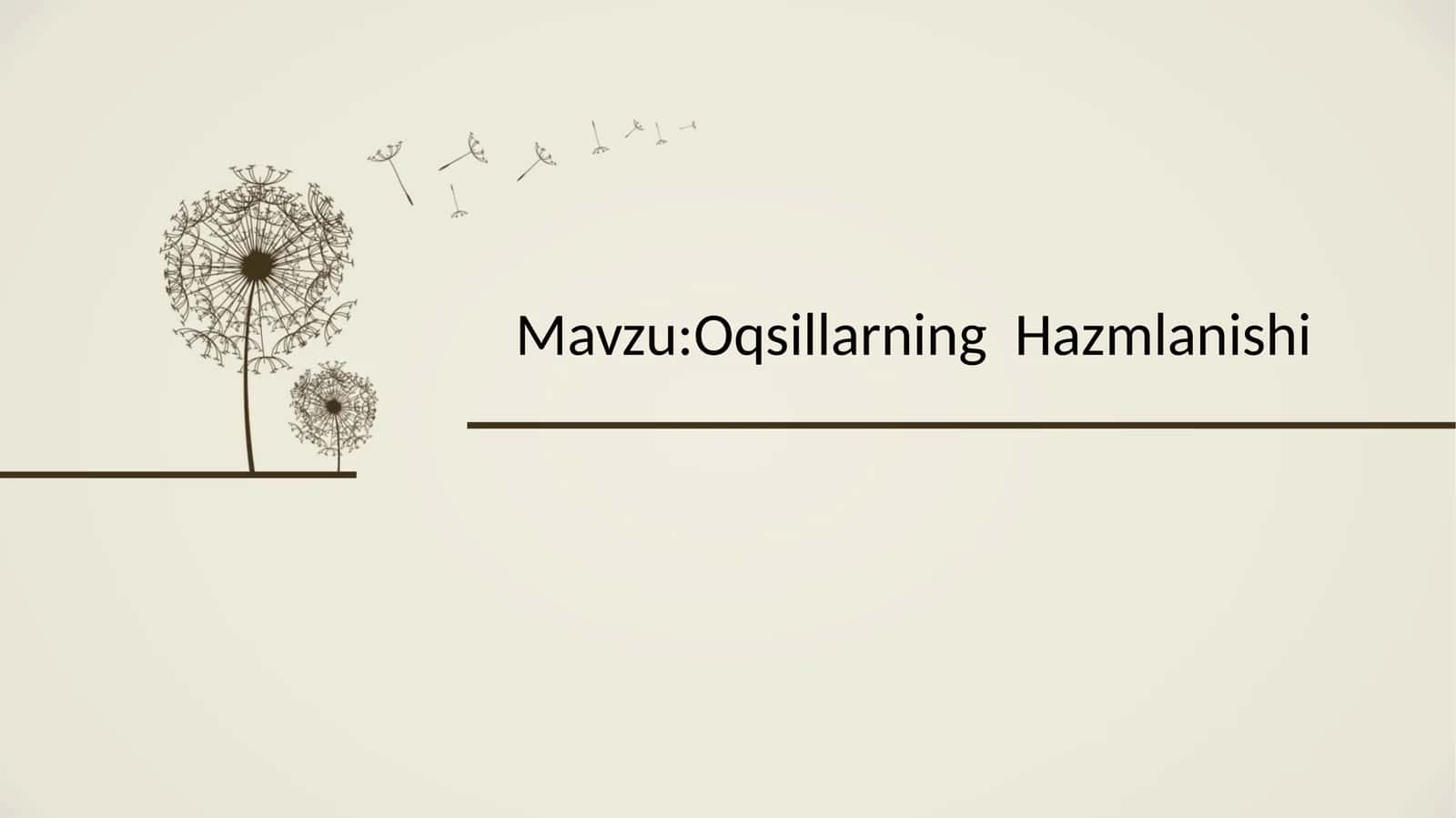 Oqsillarning Hazmlanishi