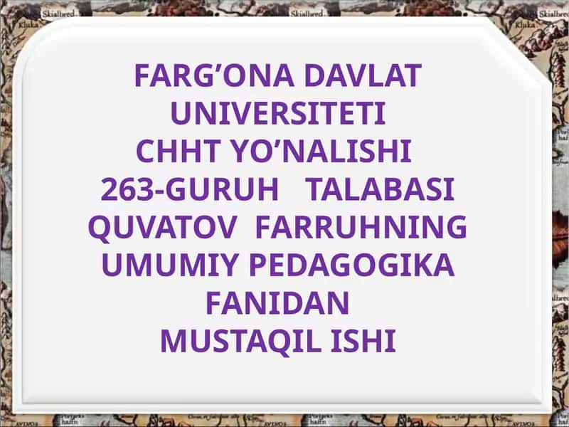 Jahon pedagogikasi tarixi